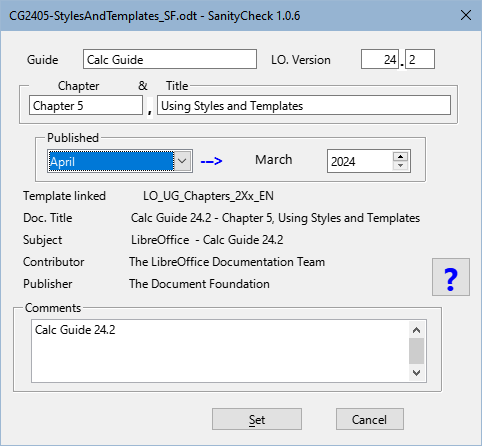 Document fields dialog box