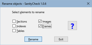 Rename objects dialog box